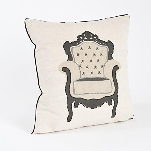 Printed and Stitched Chaise Design Down Filled Decorative Throw Pillow, 18"x18" (Armchair)