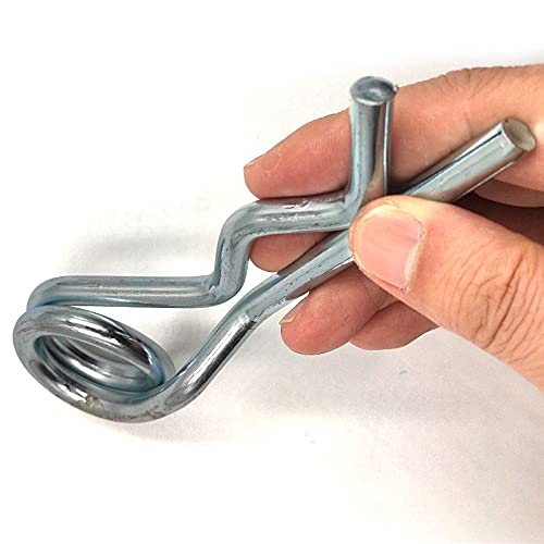 Double Ring R-Clip Pins R Shaped Spring Cotter Pin Zinc-Plating Trailer Tractor Mower Fastener Hardware (8 x 158 mm (1 pcs))