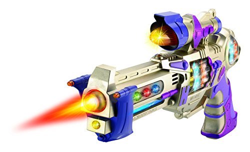 Liberty Imports Galactic Space Police Gun Toy for Kids with Spinning Lights & Blaster Sounds