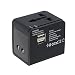 Lewis N. Clark Global Wall Adapter + Portable Charger with Dual USB Ports for Standard + Recessed Outlets (over 175 countries) for Cell Phones, Tablets, Laptops, Black