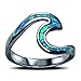 Wave Ring Band Swirl 925 Sterling Silver Choose Color Created Simulated Opal