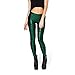 Jescakoo Digital Print Mermaid Fish Scale Shiny Leggings for Women Deep Green M