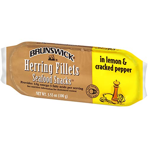 Brunswick Herring Fillets in Lemon & Cracked Pepper, 3.53 oz Can (Pack