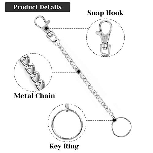 image for Anezus 2Pcs Chain Belt Set, Wallet Chain, Pants Chain, Pocket Chain wi