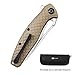 CIVIVI Knives Wyvern Pocket Knife, Lightweight Flipper Folding Knife with 3.45” Satin D2 Blade,FR Nylon Handle, Titanium Pocket Clip Good for Hiking Camping Hunting C902C (Tan)