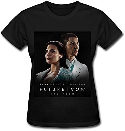 HANJ The Tour Demi Lovato & Nick Jonas T Shirt For Women Black L