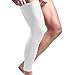 N’Joy Compression Leg Sleeves – 1 Pair Outdoor Basketball MAKLULU Full Length Leg Sleeves for Men, Women, Youth (White-L)