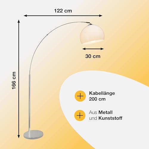 Brilliant Vessa Bogenstandleuchte 1 x E27 max. 60 W White/Chrome 92940/75
