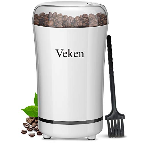 Veken Coffee Grinder Electric Spice & Nut Grinder with Stainless Steel