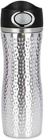 Savor Metropolis 16 oz. One-Touch Lid Travel Tumbler in Brushed Stainless Steel