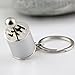 maycom Creative Auto Part Model Gear Box Keychain Six-speed Manual Transmission Shift Lever Keyring Key Chain Ring Keyrings Keyfob (Silver)