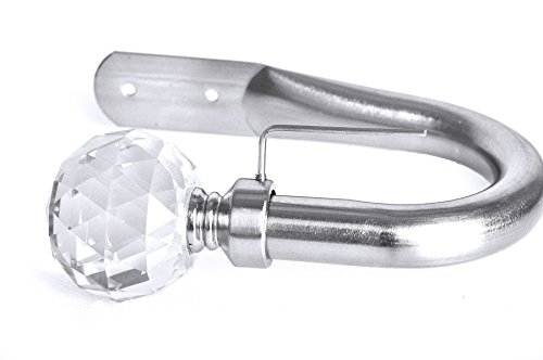 Crystal Curtain Holdback Hooks Tiebacks Tassel holder Pair (Nickel Finish ) - Thumbnail 4