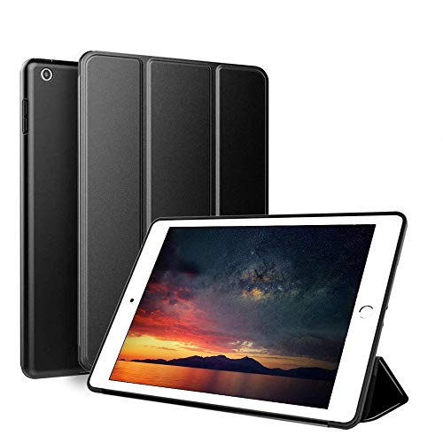 IPad 9.7 inch 2017/2018 Case aoub Ultra Slim Lightweight Smart Trifold Stand Cover with Magnetic Auto Wake & Sleep Function/Soft TPU Back Cover for iPad 5th/6th Generation (Black)