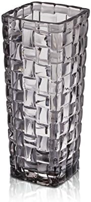 Celebrations by Mikasa Glass Basketweave Bud Vase, Gray