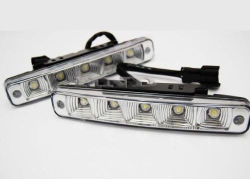 Premium DRL 5 LED X 2 Daytime Running Light Fog Light Lamp BMW, MERCEDES, PORSCHE, GMC, INFINITI,NISSAN, VW(Universal Fit for all Vehicles)