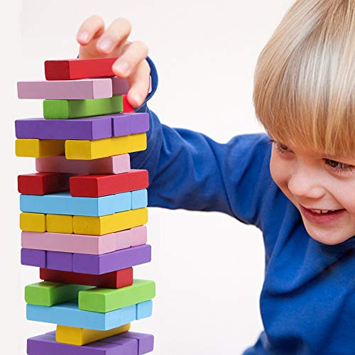 Wooden Stacking Board Games 54 Pieces for Kids Adult and Families