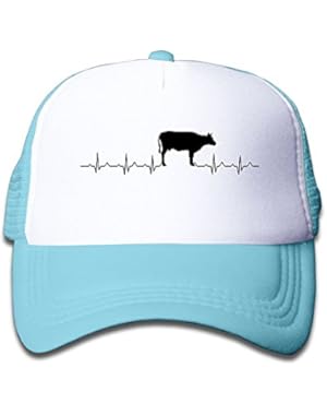 Heartbeat Cow Baby-Babys Adjustable Grid Baseball Cap