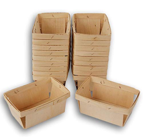 Jumping Daisy Pint Rectangular Vented Wooden Berry Baskets - Set of 20