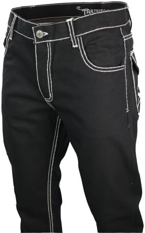 mens black jeans with white stitching