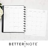 BetterNote 2020 Monthly Calendar Disc-Bound Planners, Fits 11-Disc Levenger Circa, Arc by Staples, TUL by Office Depot, Letter Size 8.5