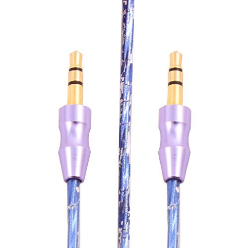 DealMux 3.5mm Stereo Audio Male to Male AUX Cable 1 Meter 3.3Ft Long Purple