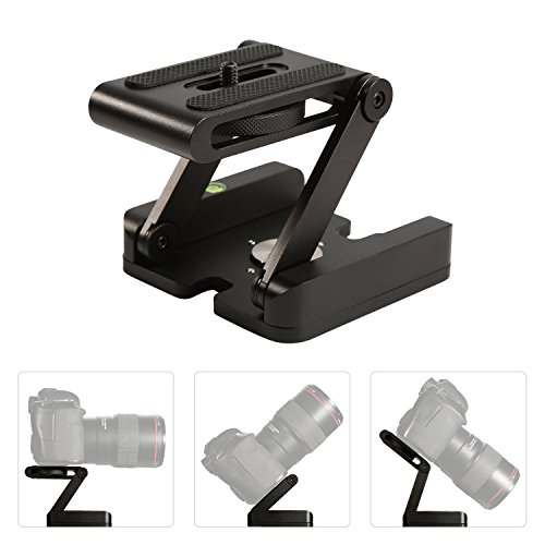 Yosoo-Aluminum-Alloy-Folding-Z-Flex-Tilt-Head-Camera-Bracket-Quick-Release-Plate-Tripod-Ball-Head-with-Spirit-Level-For-Canon-Nikon-Sony-Camera-Camcorder-Tripod