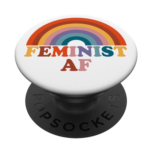 Feminist AF Retro Rainbow Colorful Vintage Feminist PopSockets Adhesive PopGrip