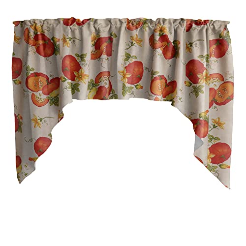 Zen Creative Designs Fruits Print Swag Cotton Window Valance Home Décor Bedroom Nursery Kitchen Window (Pumpkin Slices) at Amazon