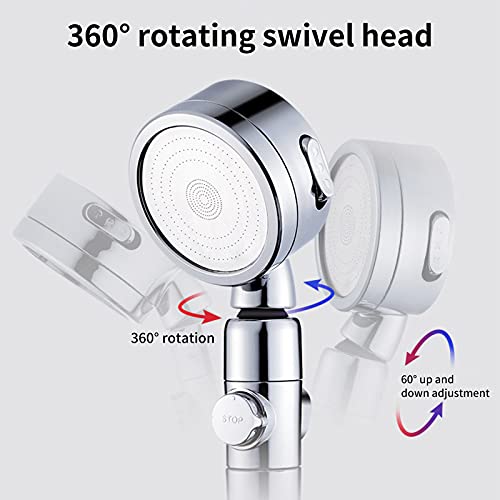 Shower Head, Aniston Upgraded Adjustable Pressure Ion Shower Head, 3 Modes of Adjustable Filter Shower Head for Hard Water Low Water Pressure, Comes with a Replaceable PP Cotton Filter Element