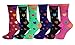 Sumona 6 Pairs Women Colorful Fancy Design Soft & Stretchy Novelty Crew Socks (Valentine's Hearts)