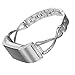 Glebo Compatible with Fitbit Charge 2 Bands for Women, Bling Bracelet Metal Straps Bangle Wristbands Accessories Replacement Bands for Fitbit Charge 2 Band Small Large, Silver