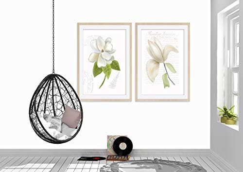 ntART Magnolia Watercolor Print Set of 2 Watercolor Prints Watercolor Art Home Decor Floral Prints Large Botanical Prints Botanical Framed Wall Art