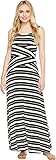 Calvin Klein Women's Striped Crisscross Maxi Dress Black/White Dress