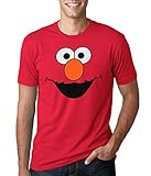 Sesame Street Elmo Face Adult T-Shirt-Medium