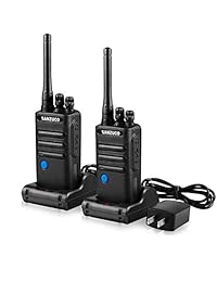 SANZUCO Radio de dos vías UHF 406,1-470 MHz GMRS Radio recargable 16 CH Walkie Talkies con botón de conversación de grupo y cargador USB, paquete de de 2