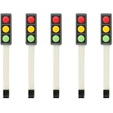 JESSINIE 1x3 3 Key Array Membrane Switch 3-Key Array Membrane Switch on Off MG001V 57x20x0.8mm Red Yellow Green Microcontroller Extended Keyboard 4Pin Dupont 5Pcs