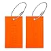 BlueCosto Flexible Tough PVC Luggage Tag Suitcase Bags Label - Fluorescent Orange, 4 Pieces