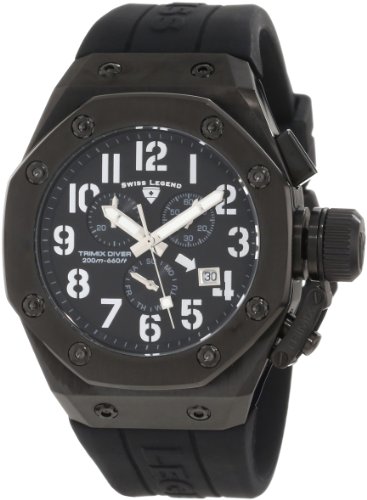 Swiss Legend Men’s 10541-BB-01-SA Trimix Diver Chronograph Black Dial Watch