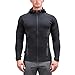 EU Men's Active Gym Workout Full Zip Hoodie Running Sweatshirts Zipper Pockets Jacket