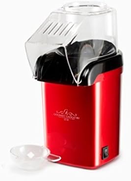 Classic Retro Popcorn Maker - Creates A Warm And Fresh Popcorn In 3 Minutes - Compact And Easy To Store - Metallic Red Finish