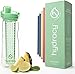 Hydracy Fruit Infuser Water Bottle - 25 Oz Sports Bottle with Full Length Infusion Rod and Insulating Sleeve Combo Set + 27 Fruit Infused Water Recipes eBook Gift - Aqua Green