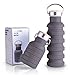 Collapsible Water Bottle with 2 Lids & Carabiner Clip – Reusable Travel Water Bottle w/ Folding Cup Feature - BPA Free Silicone and Lightweight for Travel & Outdoors (18 oz hydration pack)
