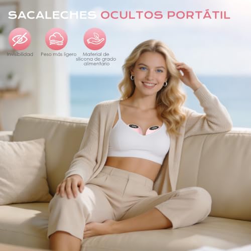 Extractor de Leche Electrico Portátil, Extractor de Leche Inalámbrico Manos Libres, 3 Modos y 9 Niveles de Succión, Sin Bpa, Portátil y Ligero, Boquillas de 17/19/21 mm, Paquete de 2