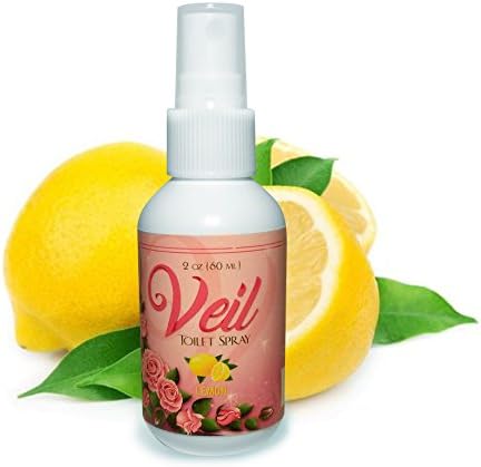 Lemon Veil Toilet Spray 2oz, Spray and Go Toilet Deodorizer, Best Value Air Freshener Poo Poop Spray, Perfect for Travel, Made in USA