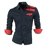 jeansian Men's Slim Fit Long Sleeves Casual Shirts 8358