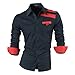 jeansian Men's Slim Fit Long Sleeves Casual Shirts 8358