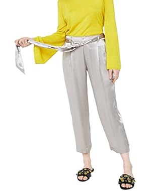 Mango Women's Bow Satin Trousers