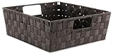 Whitmor Espresso Woven Strap Shelf Storage Tote Basket