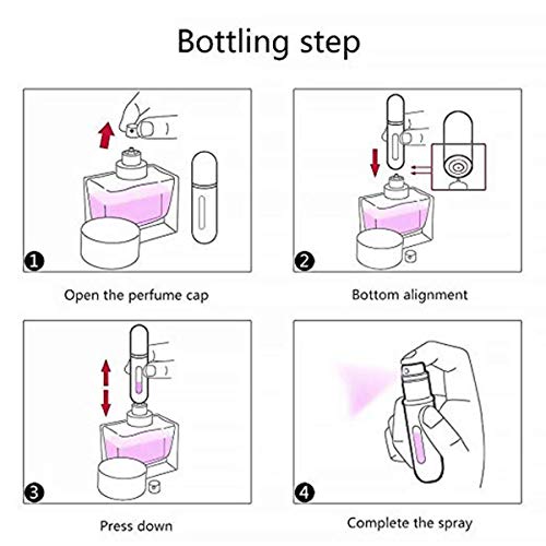 Beautychen 4 Pack 5ml Refillable Perfume Atomizer Spray Bottle Portable Mini Empty Easy to Fill Scent Aftershave Pump Case for Travel Outgoing Purse Multicolor