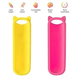 （Pack of 2） Pink + Yellow Silicone Protective Soft Cases Covers for RC280 TCL ROKU TV Remote Control with Wrist Strap Cute Fashionable Case only